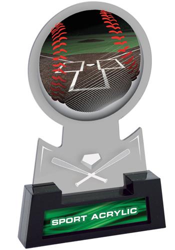 7" Sport Smoked TRUacrylic Baseball Trophy. Engraving is available on this item.