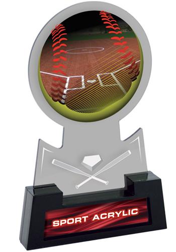 7" Sport Smoked TRUacrylic Softball Trophy. Engraving is available on this item.