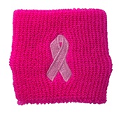 Pro Feet Pink Ribbon Wrist Bands 3" Wide (2 Pack)