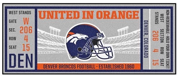 Denver Broncos Ticket Runner Fanmats Sports Licensing