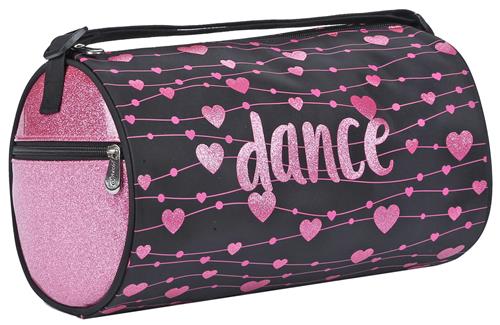 Sassi Designs Pink Heart Sparkle Small Roll Duffel