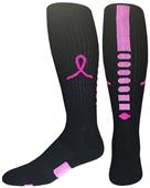 Breast Cancer Black Pink Ribbon Hero Knee Socks Breast Cancer Black Pink Ribbon Hero Knee Socks