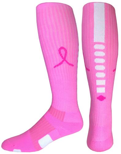Breast Cancer Pink Ribbon Hero Knee High Socks
