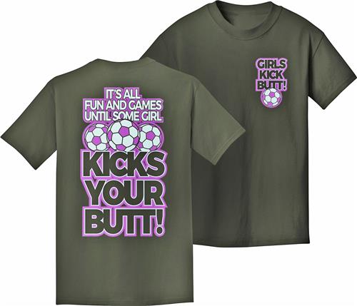 Utopia Girls Kick Butt! S/S Soccer T-Shirt