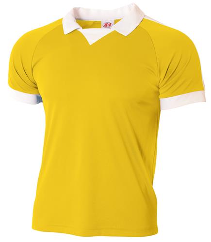 A4 Short Sleeve J Collar Soccer Shirt CO