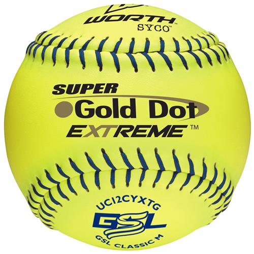 Worth GSL Gold Dot Extreme 12" Slowpitch Softballs