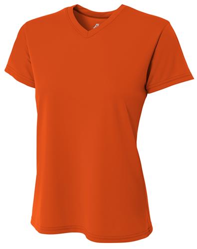 Womens (WXS - GOLD) Cooling V-Neck Tee Shirt