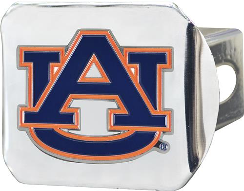 Fan Mats NCAA Auburn Chrome/Color Hitch Cover
