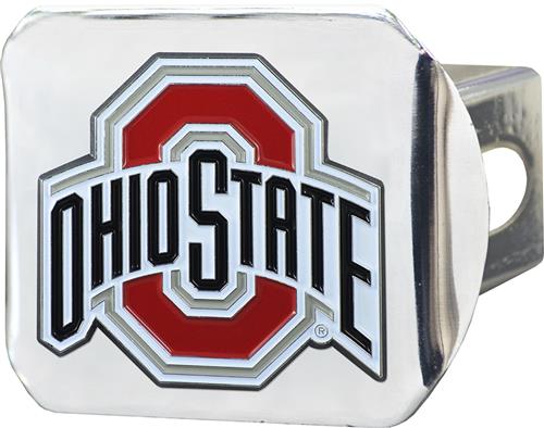 Fan Mats NCAA Ohio State Chrome/Color Hitch Cover