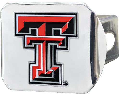 Fan Mats NCAA Texas Tech Chrome/Color Hitch Cover