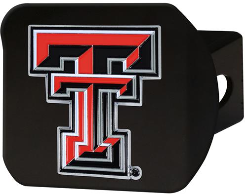 Fan Mats NCAA Texas Tech Black/Color Hitch Cover