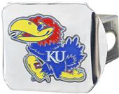 Fan Mats NCAA Kansas Chrome/Color Hitch Cover