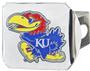 Fan Mats NCAA Kansas Chrome/Color Hitch Cover