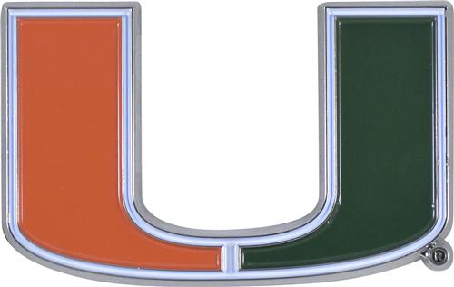 Fan Mats NCAA Miami Colored Vehicle Emblem