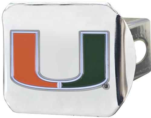 Fan Mats NCAA Miami Chrome/Color Hitch Cover