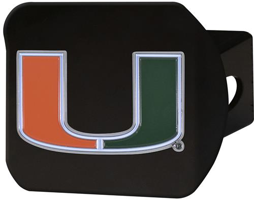 Fan Mats NCAA Miami Black/Color Hitch Cover