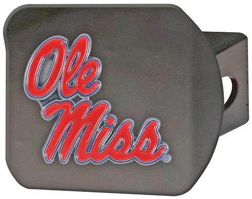 Fan Mats NCAA Ole Miss Black/Color Hitch Cover