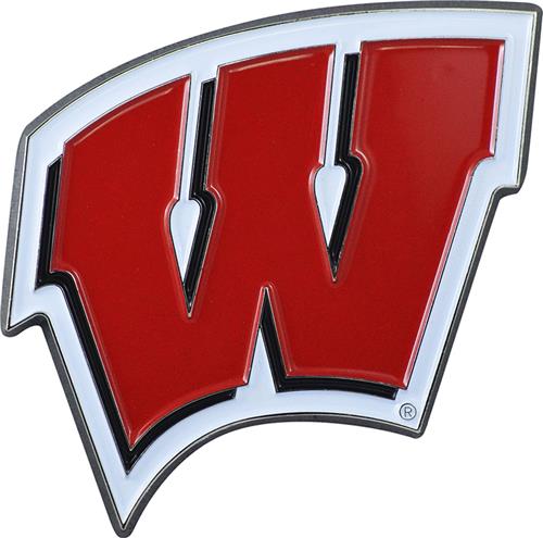 Fan Mats NCAA Wisconsin Colored Vehicle Emblem