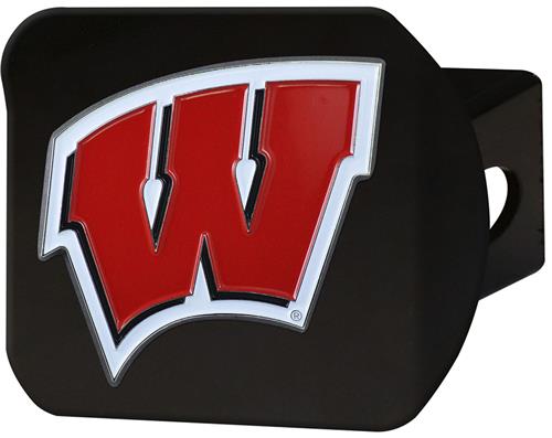Fan Mats NCAA Wisconsin Black/Color Hitch Cover