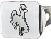 Fan Mats NCAA Wyoming Chrome Hitch Cover