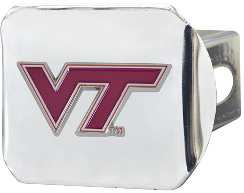Fan Mat NCAA VirginiaTech Chrome/Color Hitch Cover