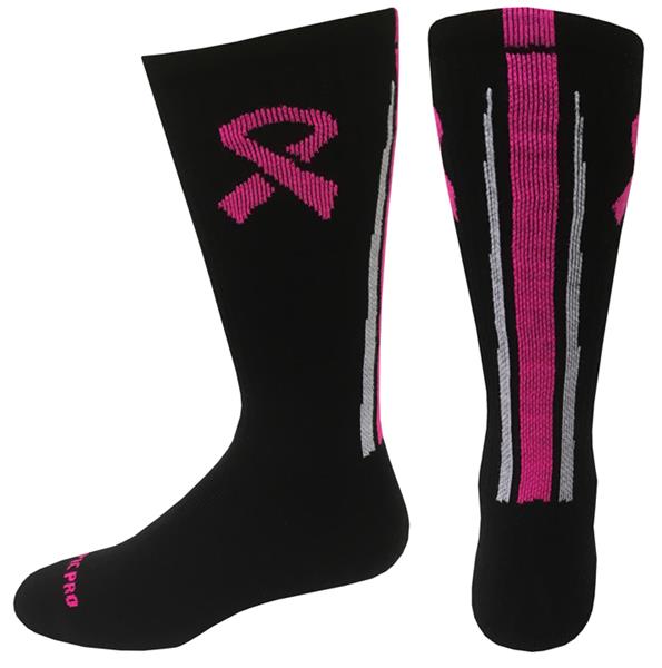 Crew Breast Cancer Black Ribbon Stripe Back Socks PAIR - Soccer ...