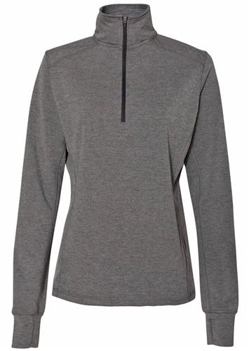 J America Ladies Omega Stretch 1/4 Zip Jacket. Decorated in seven days or less.