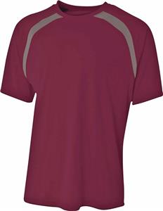 A4 Boys Spartan Short Sleeve Color Block Crew Shirt