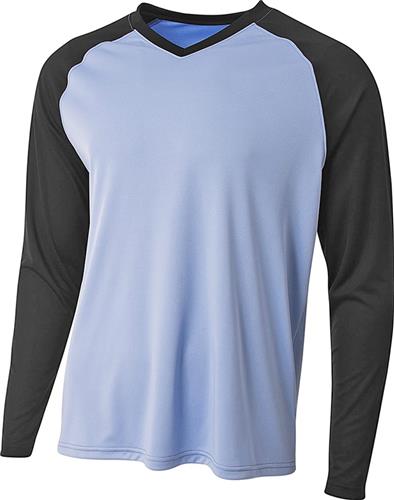 A4 Adult Long Sleeve Strike Jersey. Printing is available for this item.
