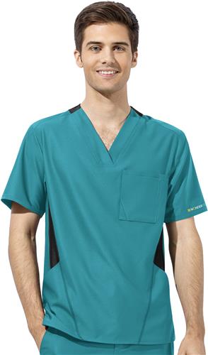 WonderTech Men's Athletic Fit Scrub Top. Embroidery is available on this item.
