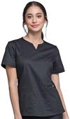 Cherokee Luxe Womens Notch V-Neck Top Cherokee Luxe Womens Notch V-Neck Top