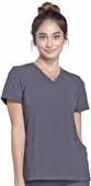 Cherokee iFlex Womens Mock Wrap Knit Panel Top Cherokee iFlex Womens Mock Wrap Knit Panel Top