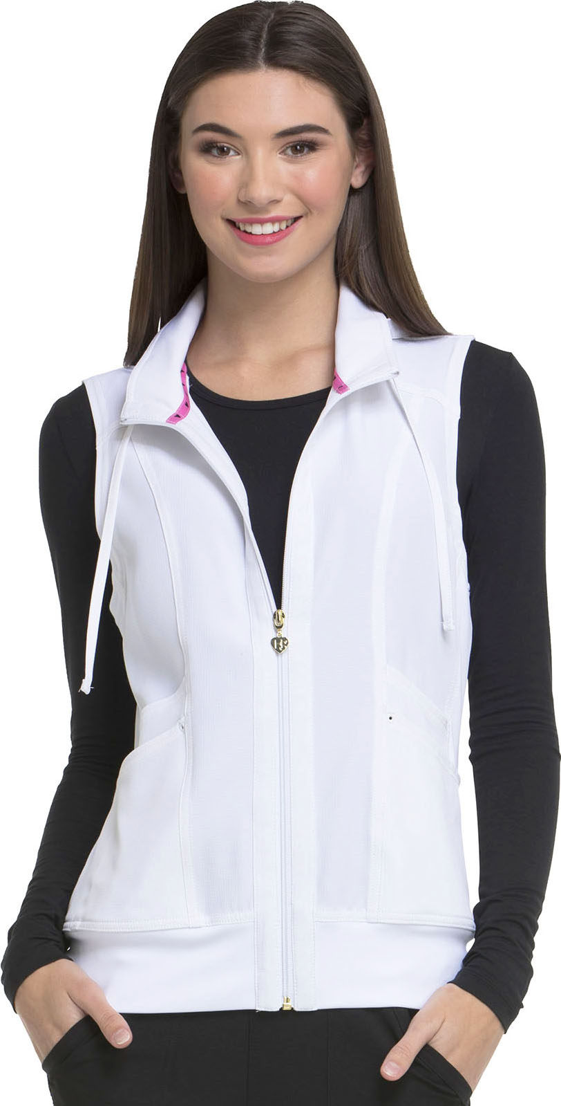 E128725 HeartSoul Break on Through Zip Front Scrub Vest