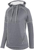 Augusta Ladies XL Graphite/White Zoe Tonal Heather Hoodie 5556