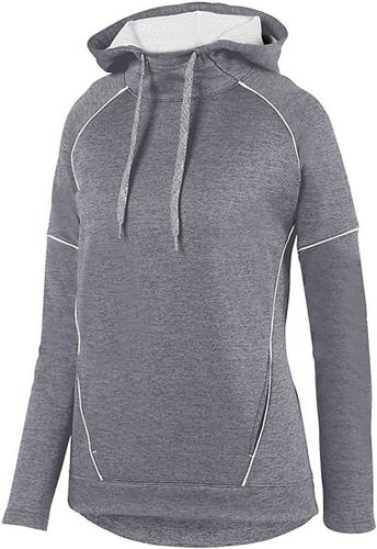 Augusta Ladies XL Graphite/White Zoe Tonal Heather Hoodie 5556. Decorated in seven days or less.