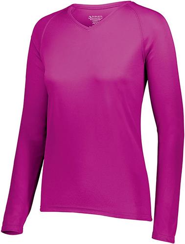 Augusta Ladies Attain Wicking Long Sleeve Shirt. Printing is available for this item.
