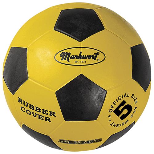 Markwort Yellow & Black Rubber Cover Soccer Balls