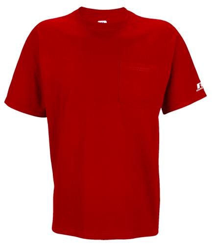 Russell Men's Small (Oxford) Cotton Pocket Crew Tee Shirt