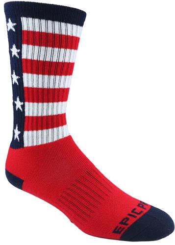 AMERICA FLAG - Cute Novelty Fun Design Crew-Socks (1-Pair)
