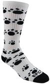 ANIMAL PAW TRACKS - Cute Novelty Fun Design Crew-Socks (1-Pair)