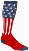 AMERICA VERTICAL FLAG - Cute Novelty Fun Design Knee-High Socks (1-Pair)