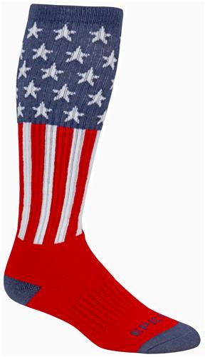 AMERICA VERTICAL FLAG - Cute Novelty Fun Design Kneehigh/OTC Socks PAIR