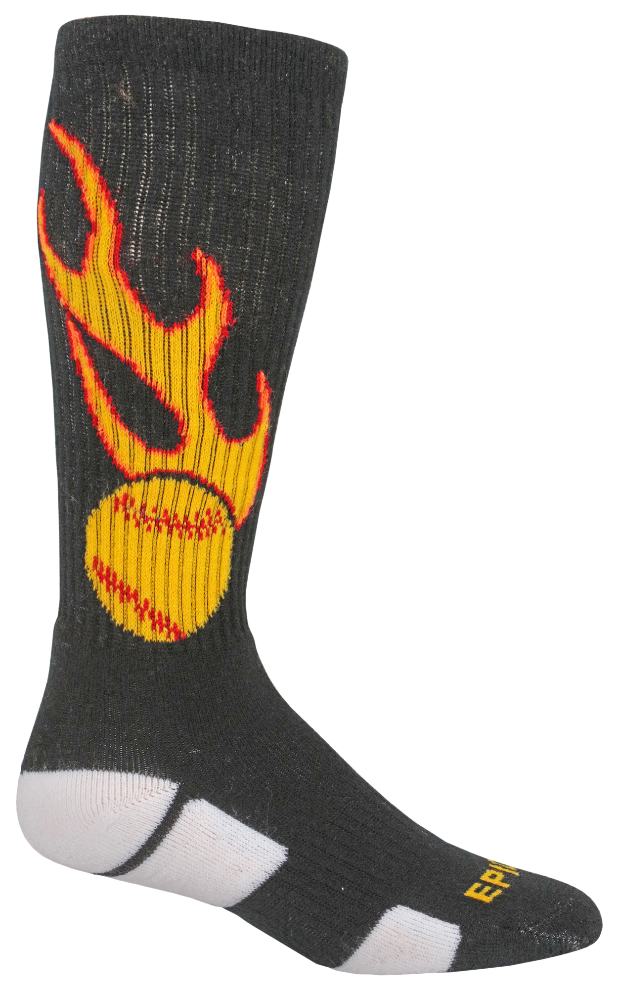 E129502 Epic "Ball O' Flames" Softball OTC Game Socks