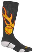 BALL O FLAMES - Cute Novelty Fun Design Knee-High Baseball Socks (1-Pair)