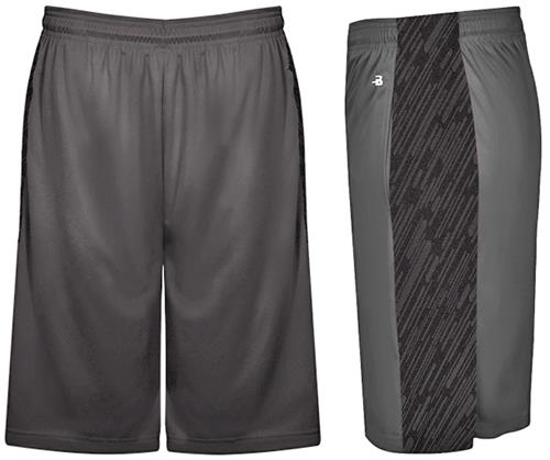 Badger Sport Mens Line Embossed 7" Panel Shorts With Pockets 413500