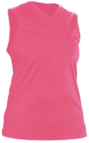 Russell 100% Cotton Womens/Girls Sleeveless V-Neck Shirt or Jersey. Decorated in seven days or less.
