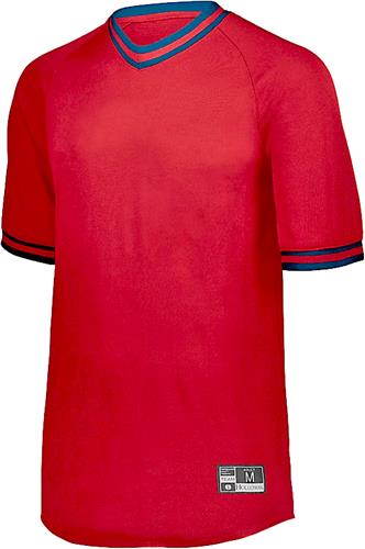 Holloway Adult/Youth Retro V-Neck Baseball Jersey. Decorated in seven days or less.