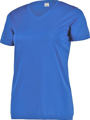 Womensn Set-In Sleeve Polyester Wicking V-Neck T Shirt