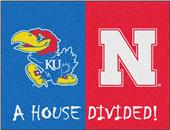 Fan Mats NCAA Kansas/Nebraska House Divided Mat