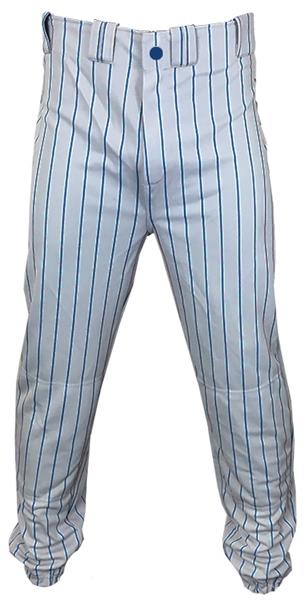 Russell Boy's YXL, YL, Yxs) Elastic Pant Cuff 2, Pinstripe Grey/Blue Baseball Pants